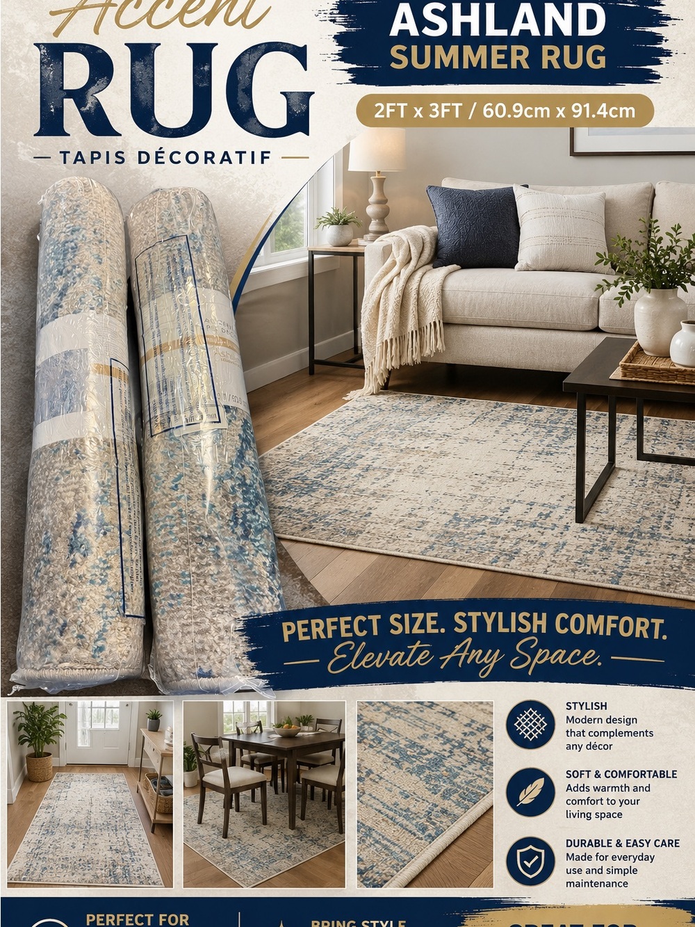 Accent Rug Tapis Décoratif Ashland Summer Rug (2Ftx3ft/60.9cmx91.4cm)